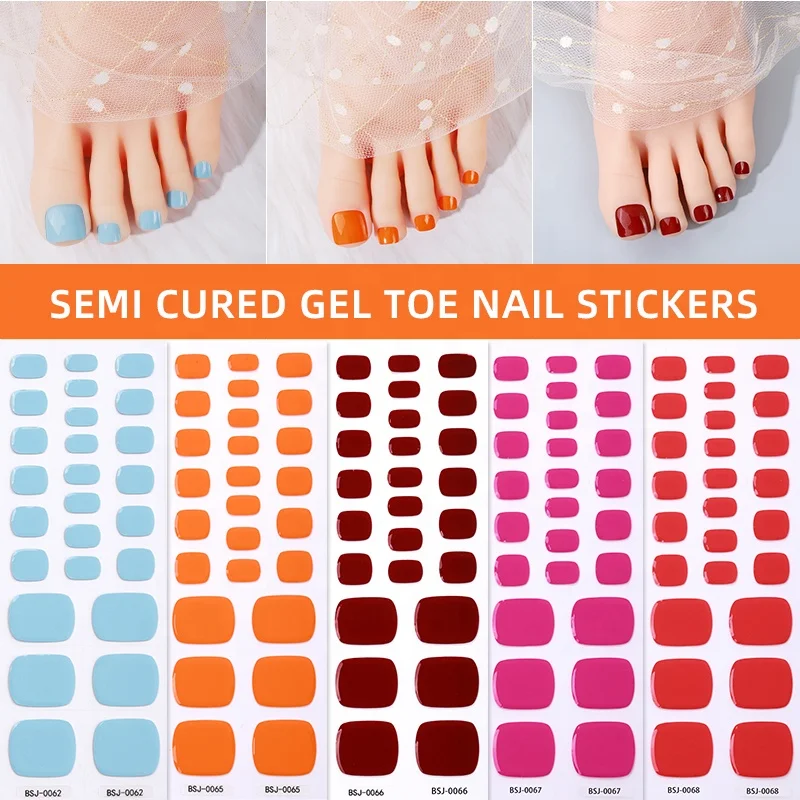 Фабричные 3D-наклейки для ногтей одноцветные съемные гелевые