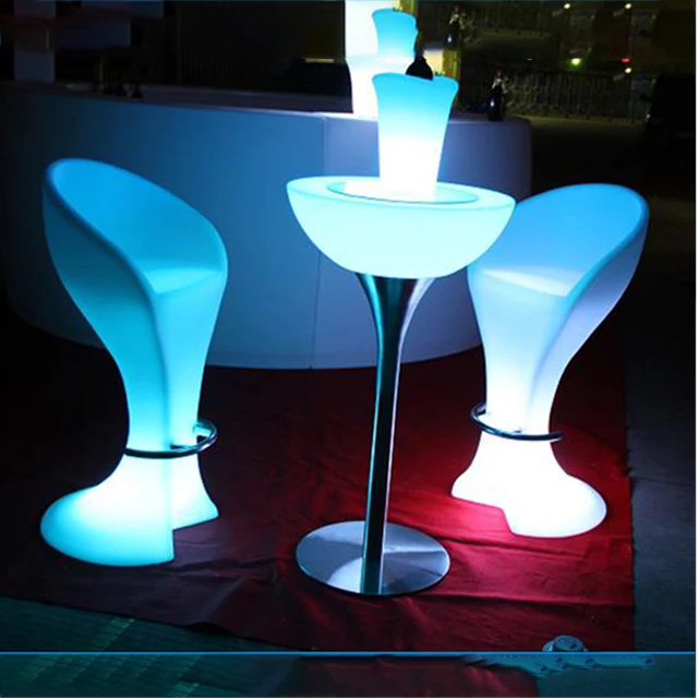high top glowing set lounge pub coffee light up cocktail club nightclub bar chair and led tables