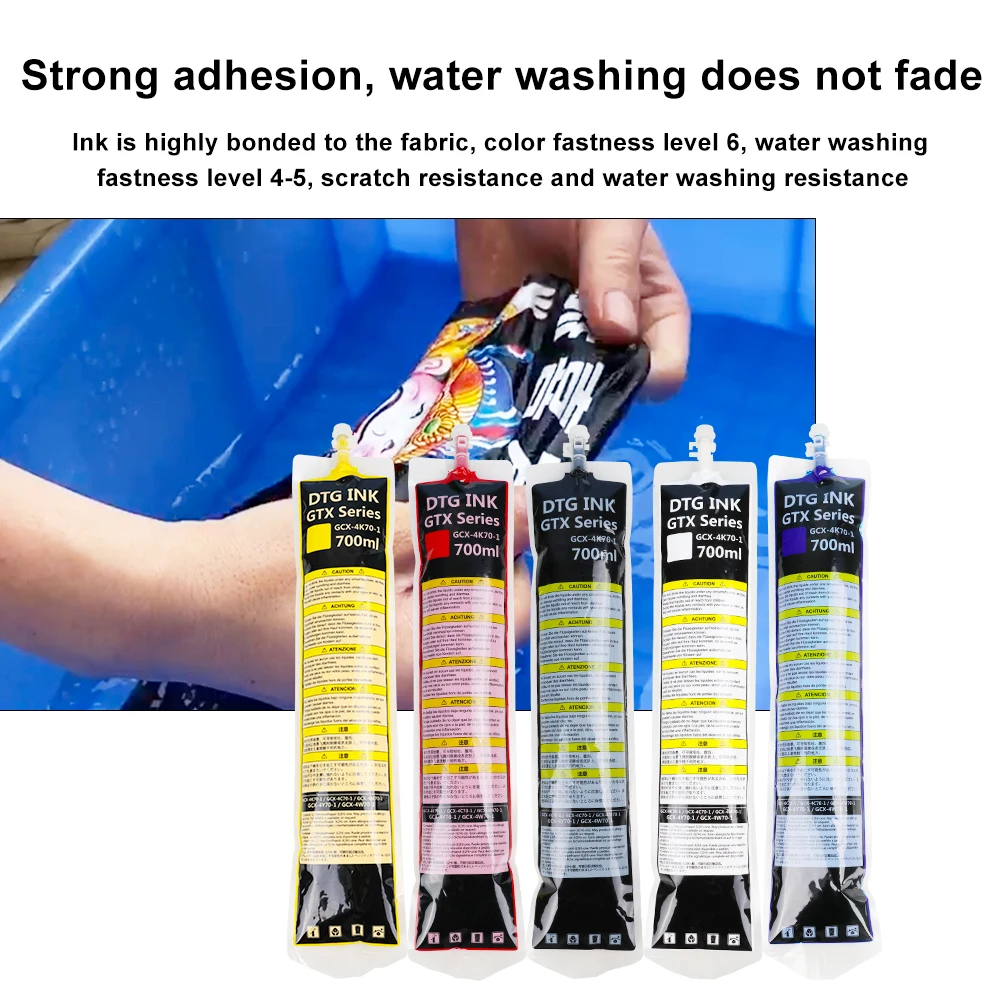 700ml Digital To Garment DTG Ink Bag With Chip GTX-600 400 422 423 424 425 Pro B Bulk Printer GTX Ink Chips For Brother GTX