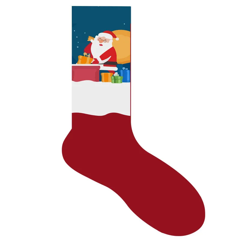 Women Multi Designed Cartoon Gift Christmas Cotton Socks Unisex Colorful Happy Socks