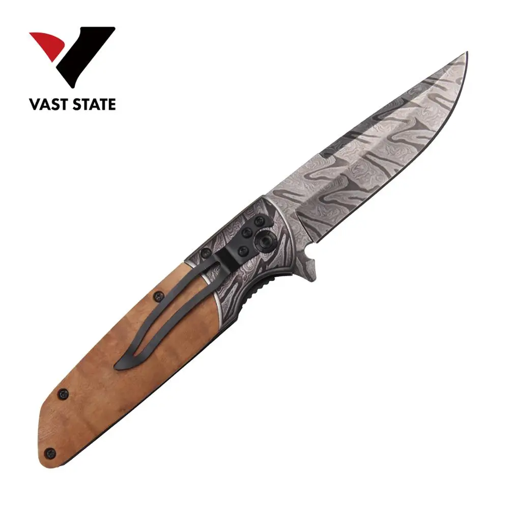 
The Best Wood Folding Knife With Stainless Steel Red Wood Handle Pocket Knife 