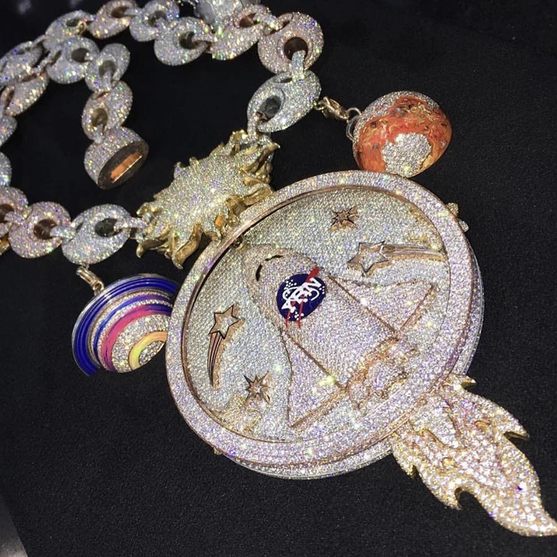 Moissanite Pendant Custom Factory Wholesale Sneaker Gold Plating 925 Sterling Silver VVS Letter Name Logo Pendant