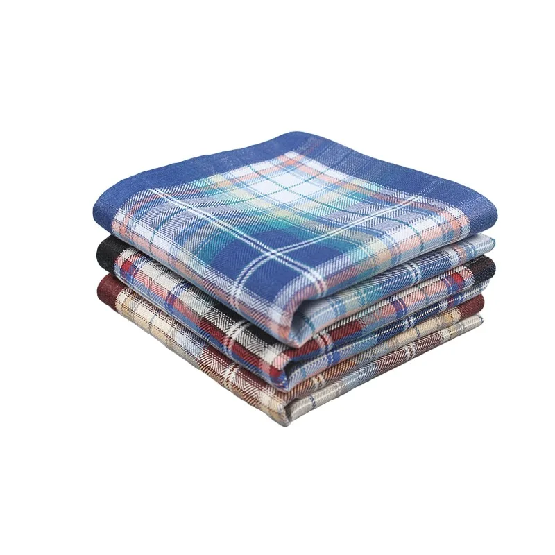 Bulk Wholesale 17*17 Inches Large Hankies with Elegant Pattern Assorted Colors Soft Cotton Handkerchiefs for Men