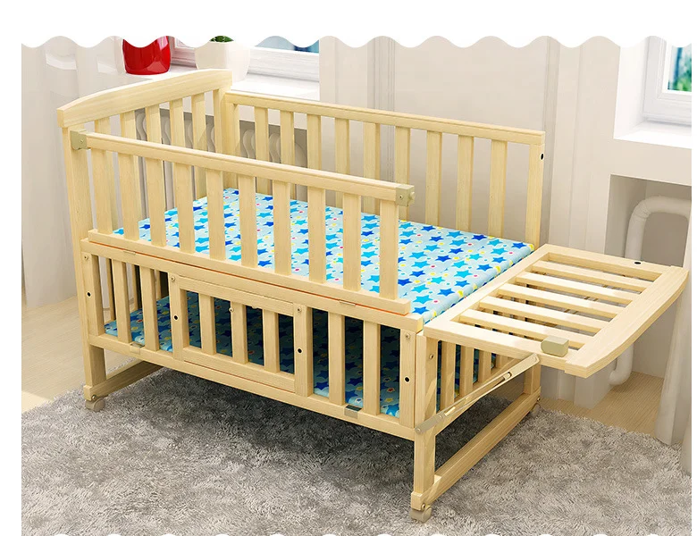 popular design wholesale custom multifunctional Folding adjustable Original floding wooden baby bed