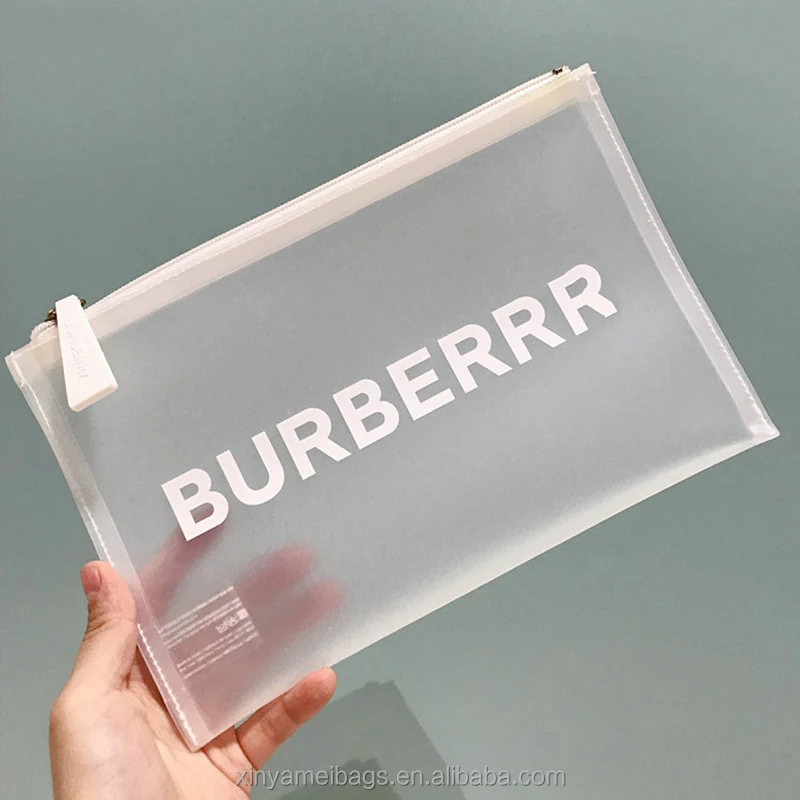 customized large capacity soft tpu made high quality milky white frosted clear makeup pouch transparent