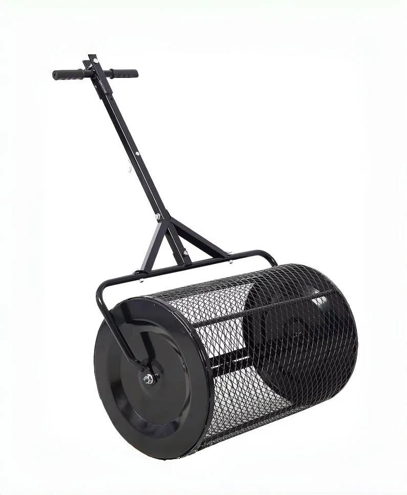 AN-TAI Lawn Spreader Roller Multi Purpose Time Saving Effective Adjustable Handle Metal Mesh Peat Moss Spreader
