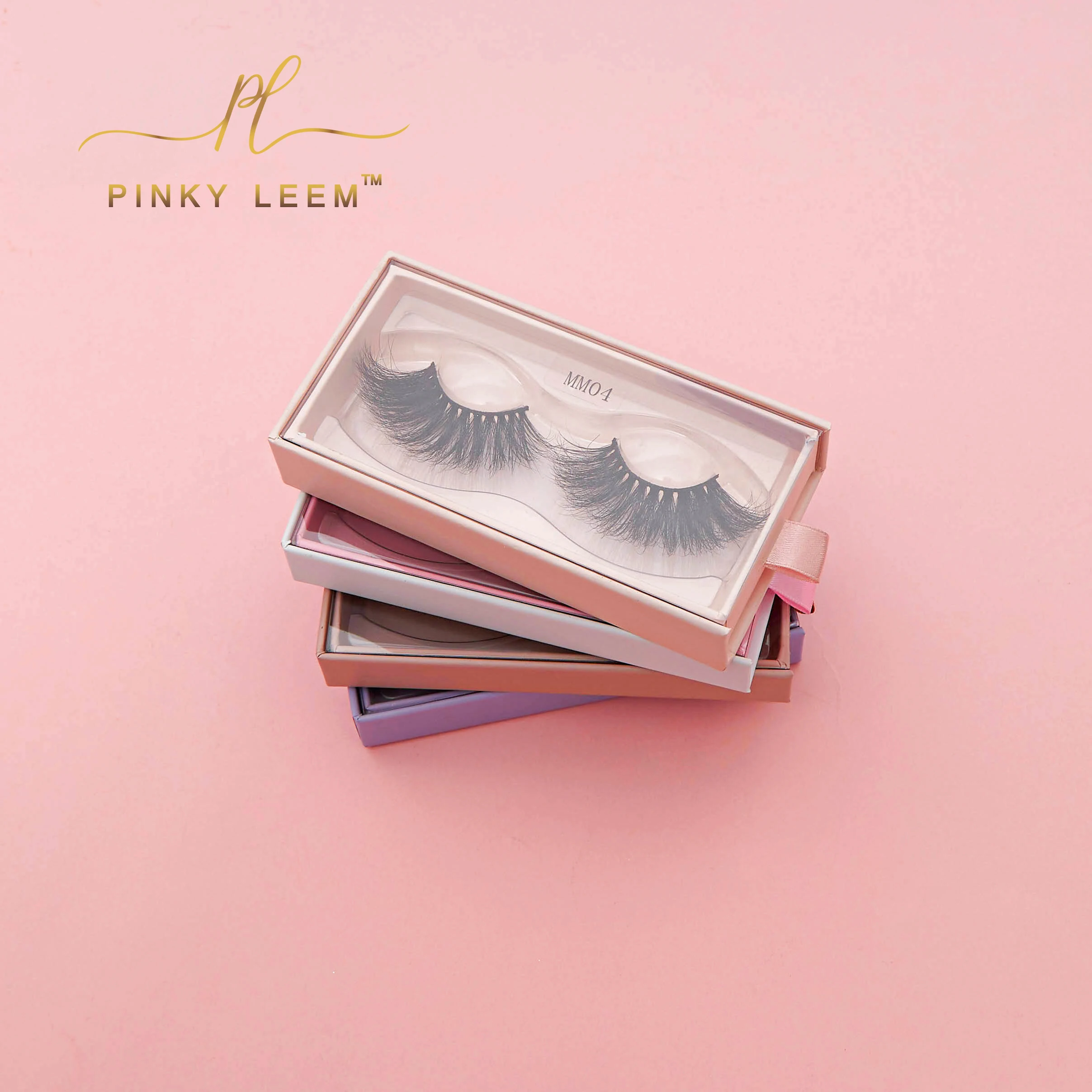 Pinky Lemm Custom Private Label Eye Lashes Mink Lash Cases 3d Mink Eyelashes  with Eyelash Boxes