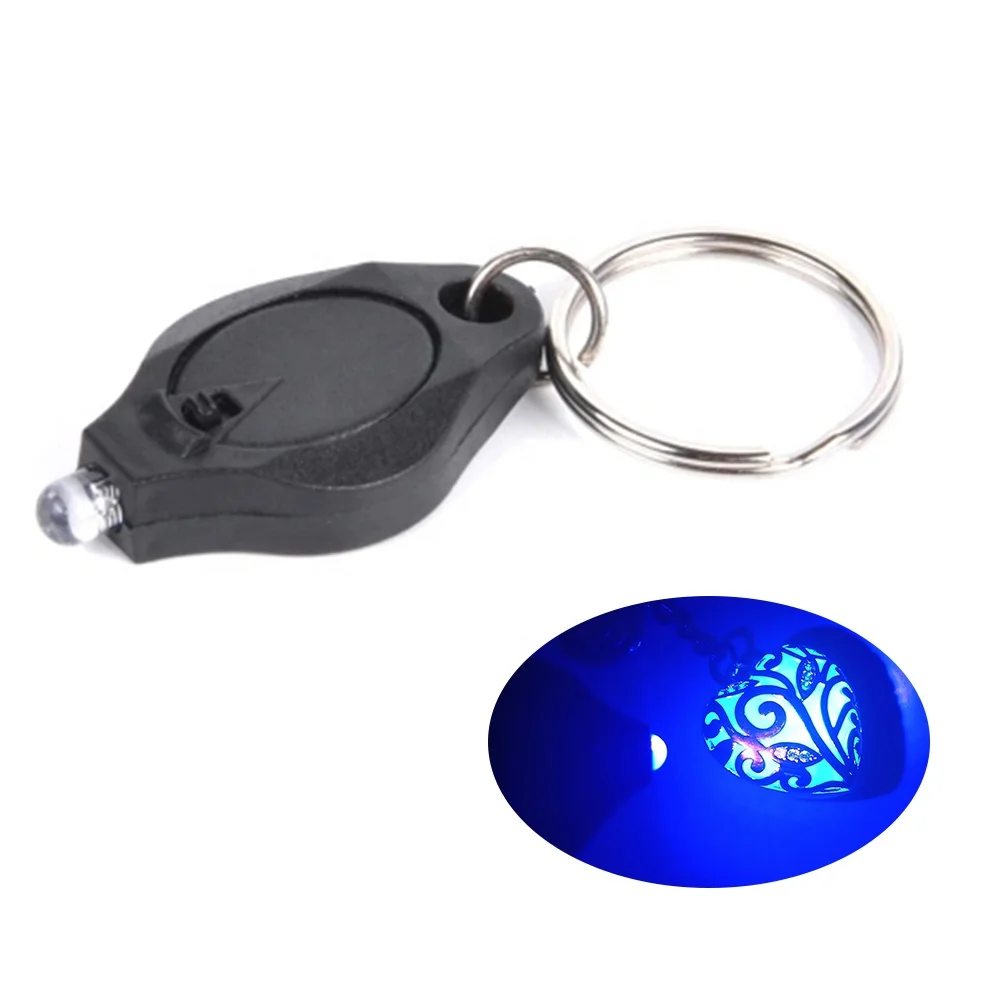 
UV Led Keyring Light Flashlight Key chain light Wholesale 2020 Giveaways Keychains Custom Logo Flashlight Led Keychain Light 