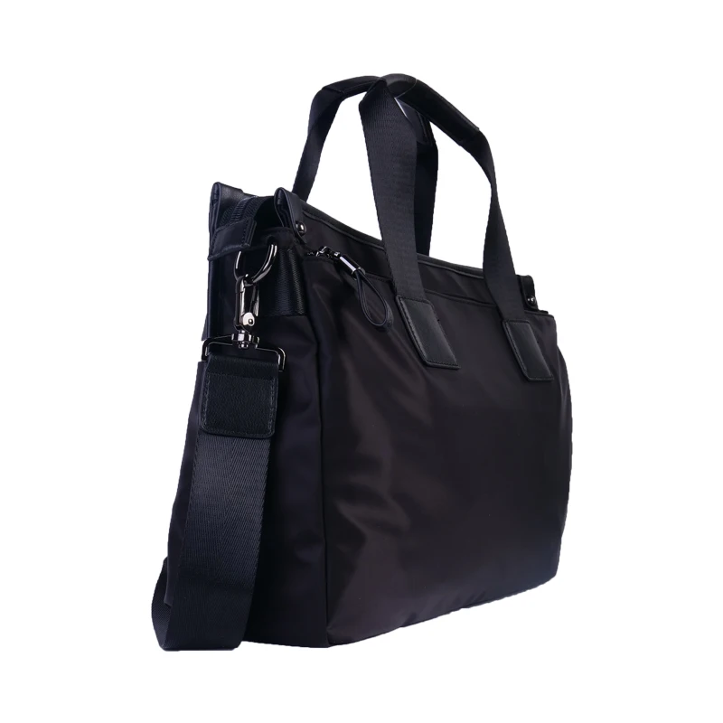 waterproof polyester PU leather laptop briefcase bag for college student business travel large capacity