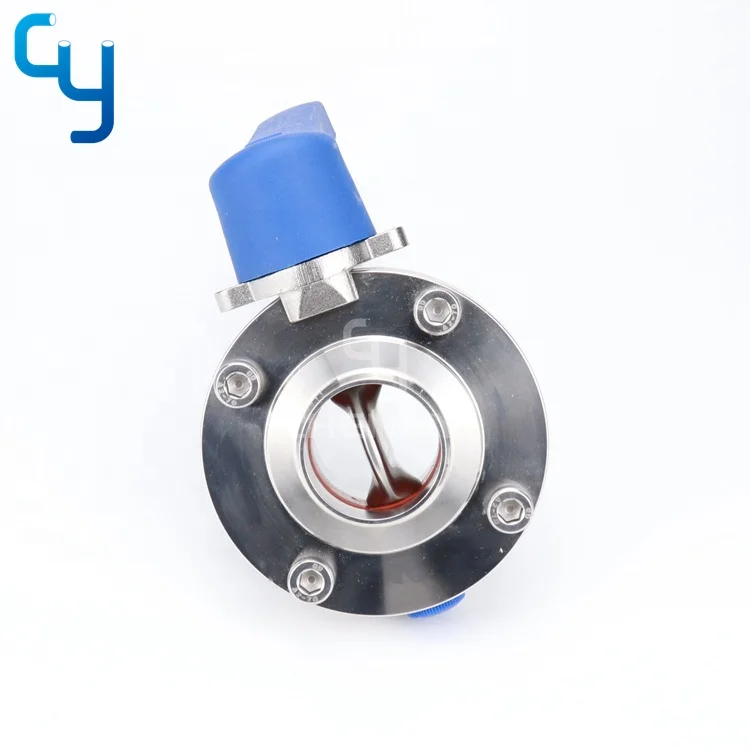 Stainless Steel 304 316L Tri Clamp Manual Sanitary Butterfly Valve With Different Types of Handle