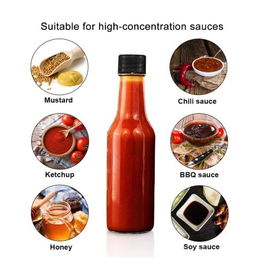 150 Ml Bbq Sauce Glass Bottle 5oz Hot Sauce Bottle Honey Jars Wholesale