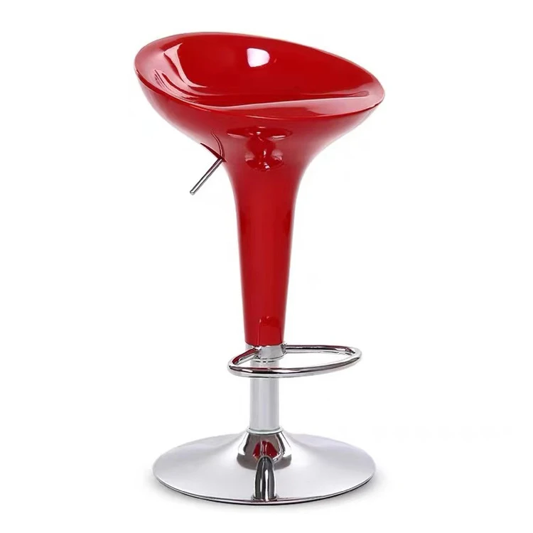 Dining Furniture Plastic Bar Chairs Unique Shape Swivel Low Back Seat With High Adjustable Metal Base Lounge Bar Stool Chairs