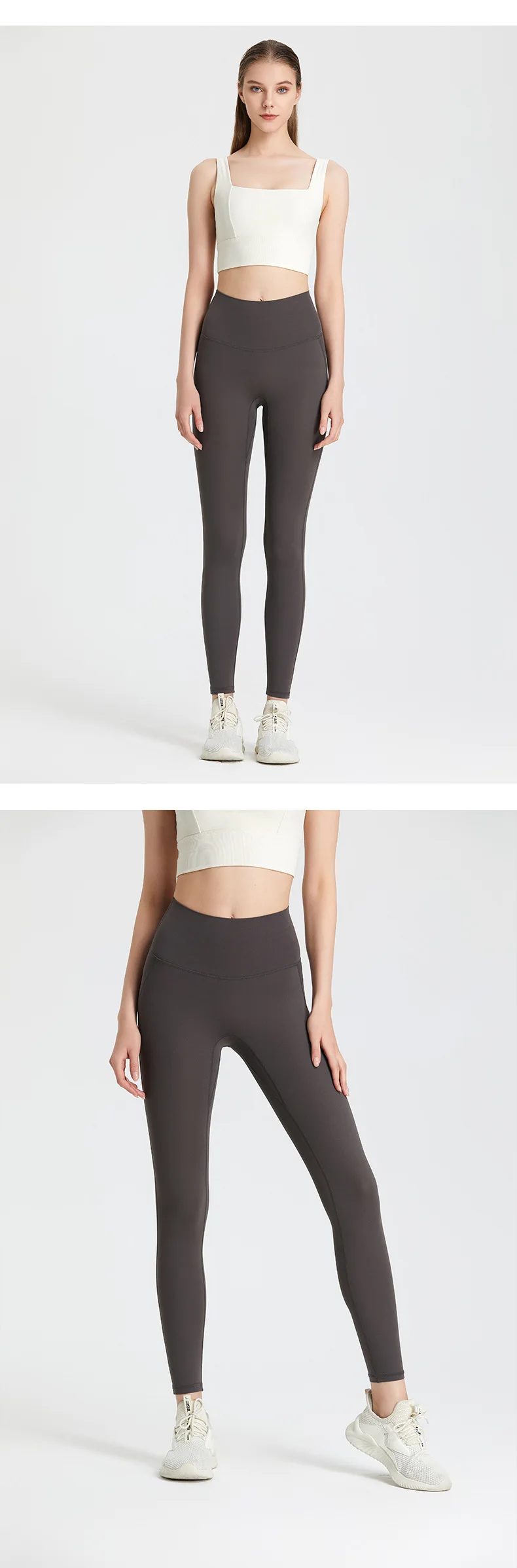 New No panties zero sense lulu one-piece yoga pants seamless bare back pocket leggings peach butt lift skinny exercise pants