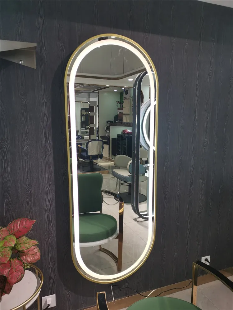 Gold and silver color solid wood table single side beauty shop mirrors station salon hair stylist styling mirrors