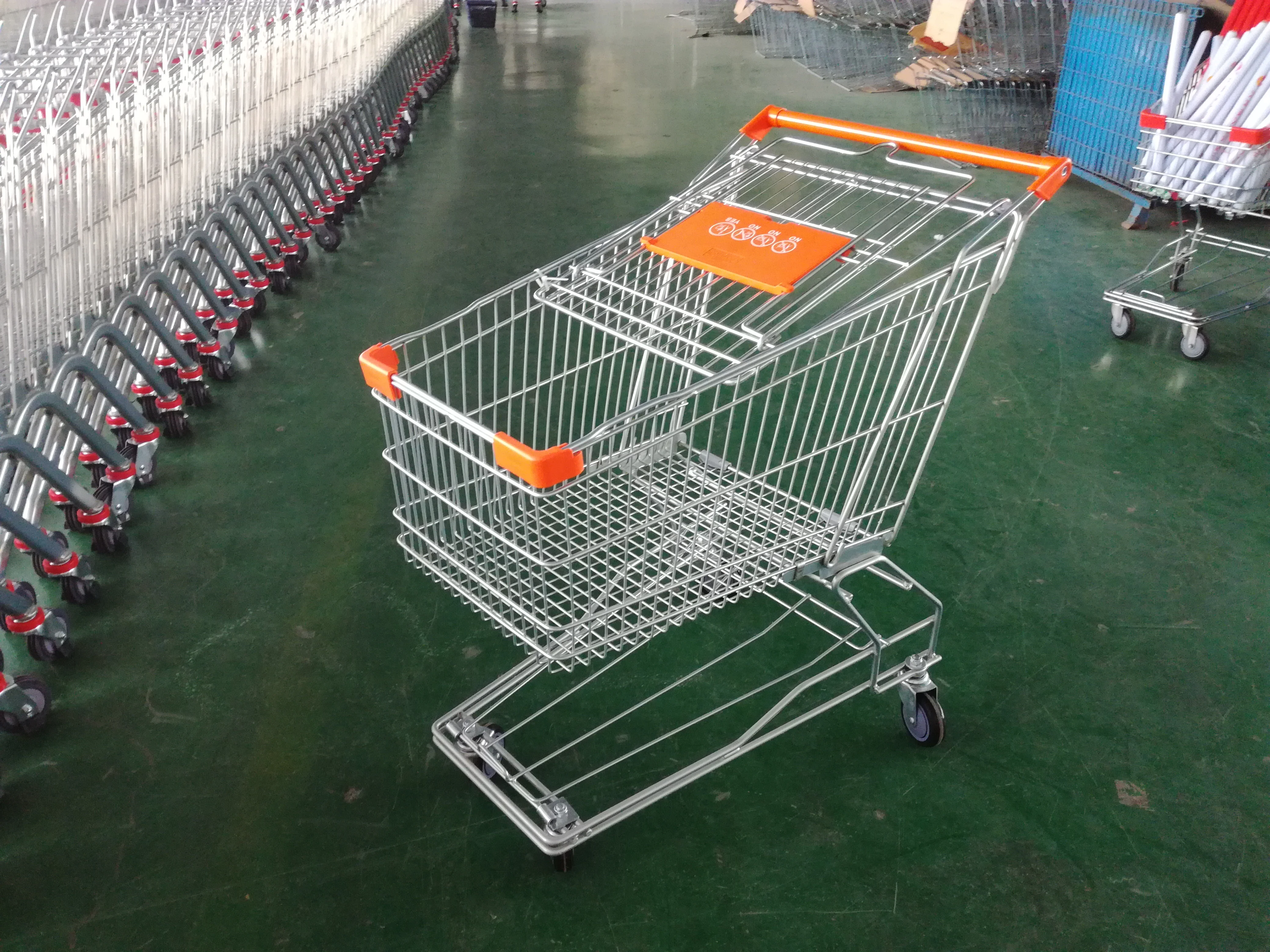 125liter shopping trolley with metal basket for indian grocery store with good quality