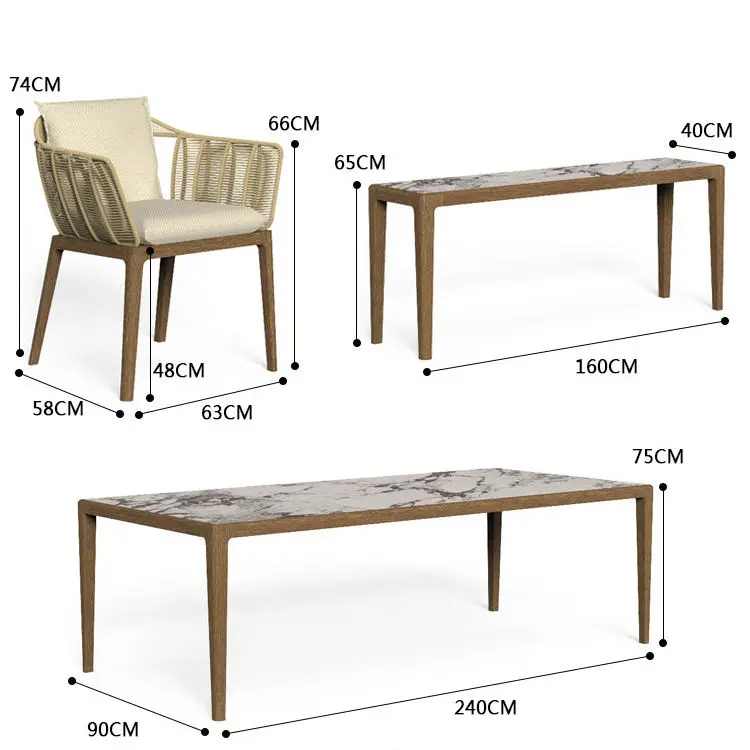 Patio Party French Bistro Cafe Furniture Stackable Garden Outdoor Dining Rope Chair