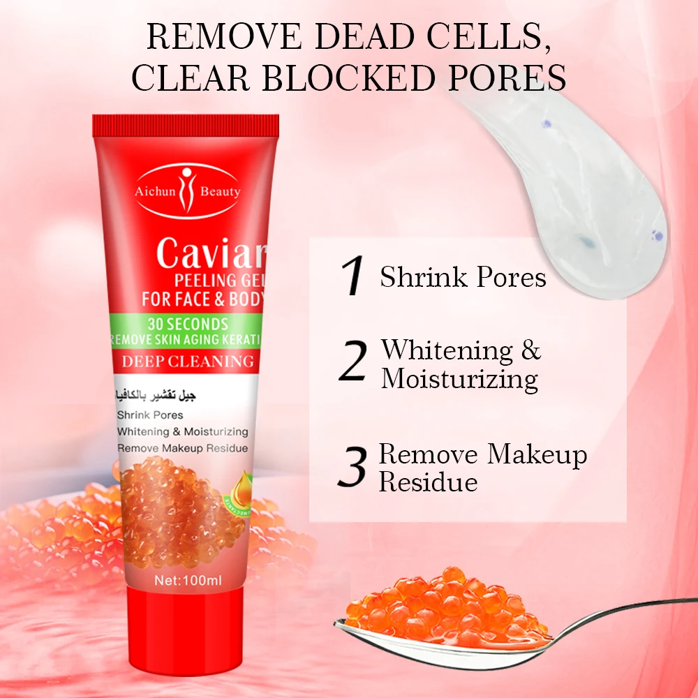 wholesale Face Deep Cleansing Soft Organic Scrub Cleaner Facial Exfoliating Caviar Peeling gel Gel