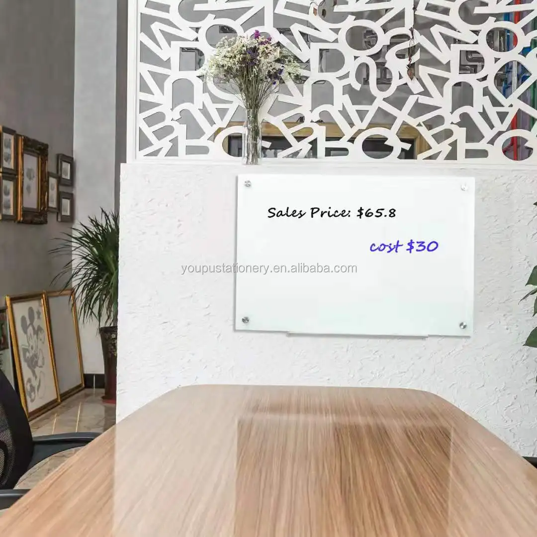 Flexible Magnetic Glass Whiteboard  With Frameless Design Easy to Install  For School Office and Kids Using Noticeboard