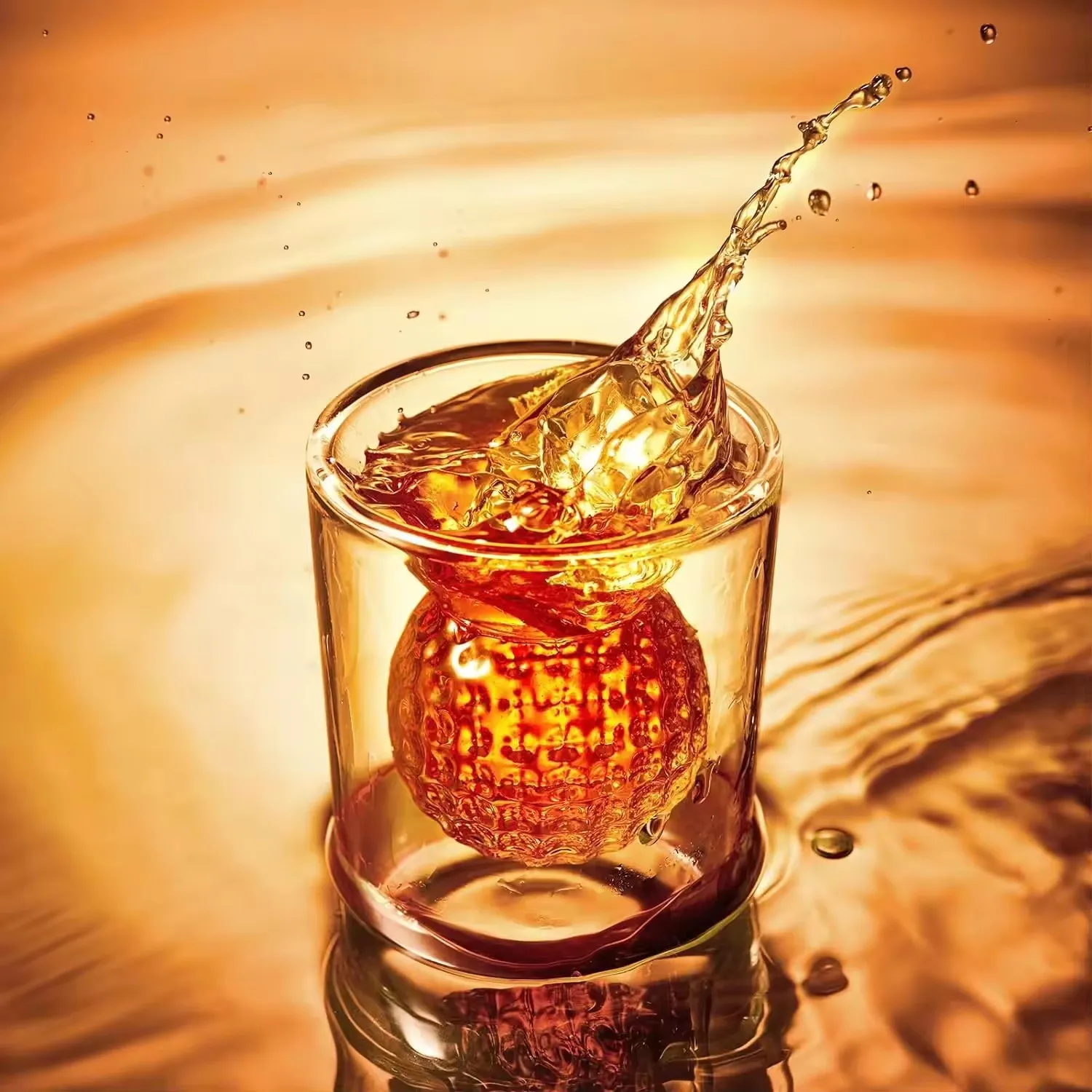 2Oz Double Walled Mini Golf Ball Creative Shot Glasses with 3D Shape Golf Ball for Tequila Whiskey Barware for Birthday Gift