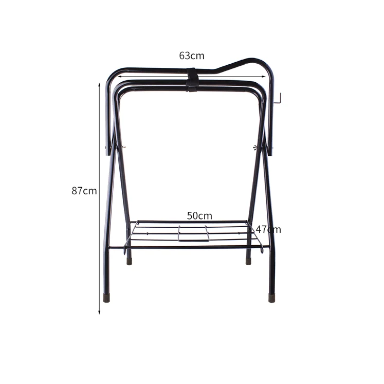Factory Wholesales Equestrian Portable Fold Down Saddle Rack Collapsible Foldable Horse Saddle Stand Rack