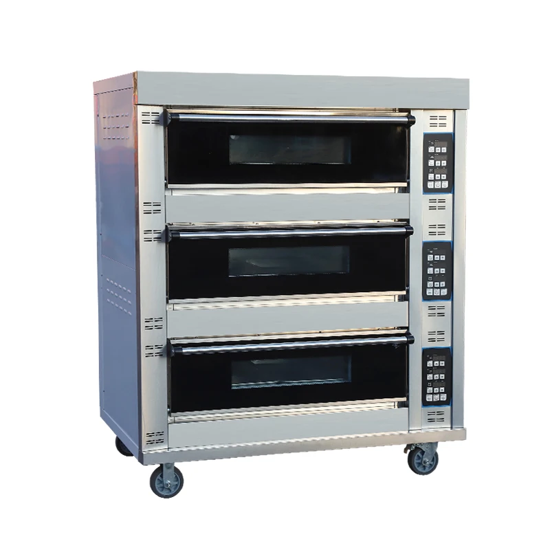 3 Deck 6 Trays deck oven bakery bread and cake Commercial oven with digital temperature display manufacturer