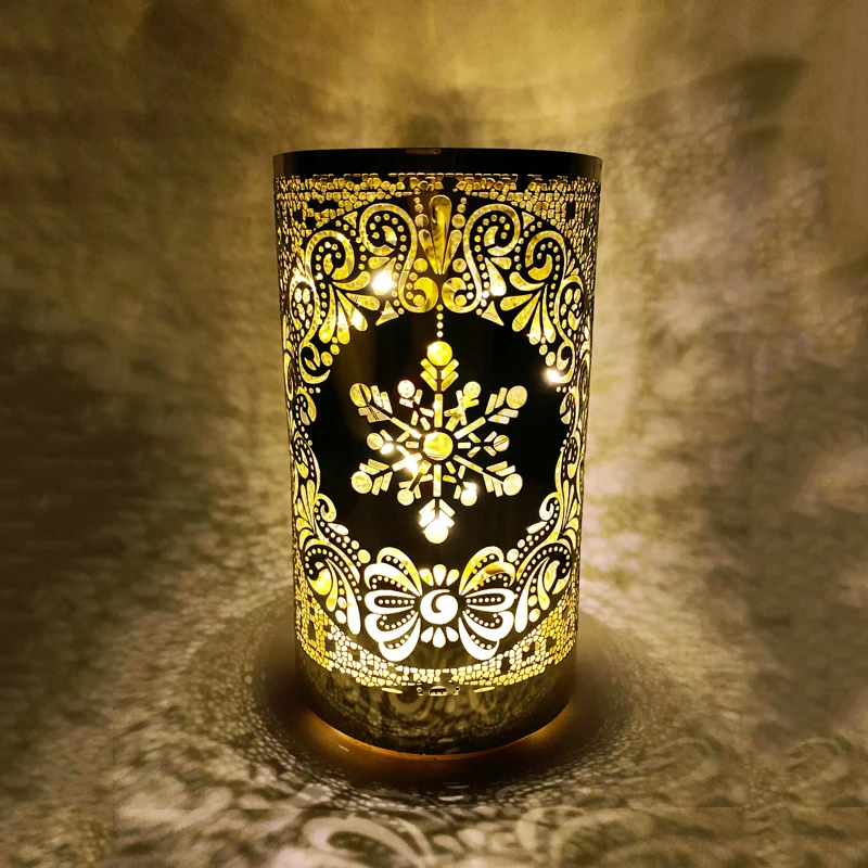 Novelty Metal LED Light Table Lamp Wedding Decoration Stainless Steel Decorative Lamp Home Decor Craft