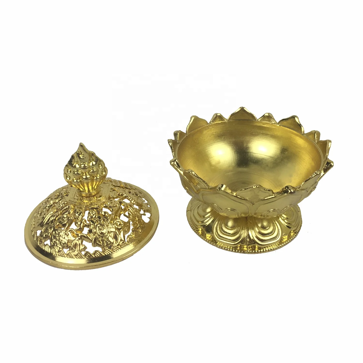 gold plated censer metal alloy incense burner