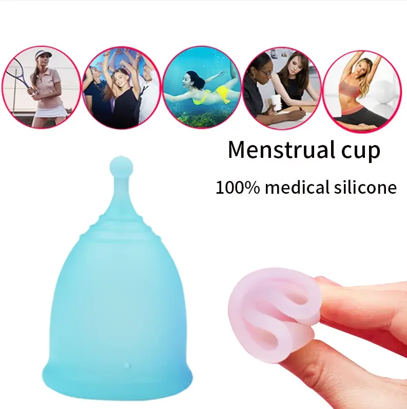 Eco-frReusable Menstrual Cup Woman Period Menstrual Cup Medical Silicone Menstrual Cup S-43mm,L-46mm
