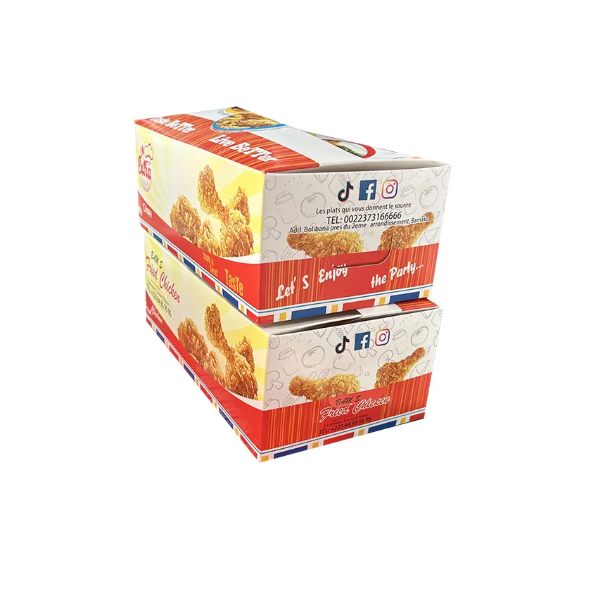 Factory Sale Lunch Take Away Box Paper Cardboard Fried Chicken Packaging Boxes