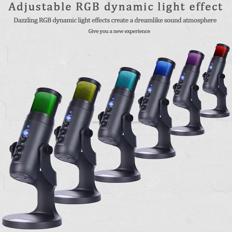  DLDZ Mic Typec игровой Студийный микрофон USB профессиональный конденсаторный для записи Youtube RGB ПК OEM Заводской Новый