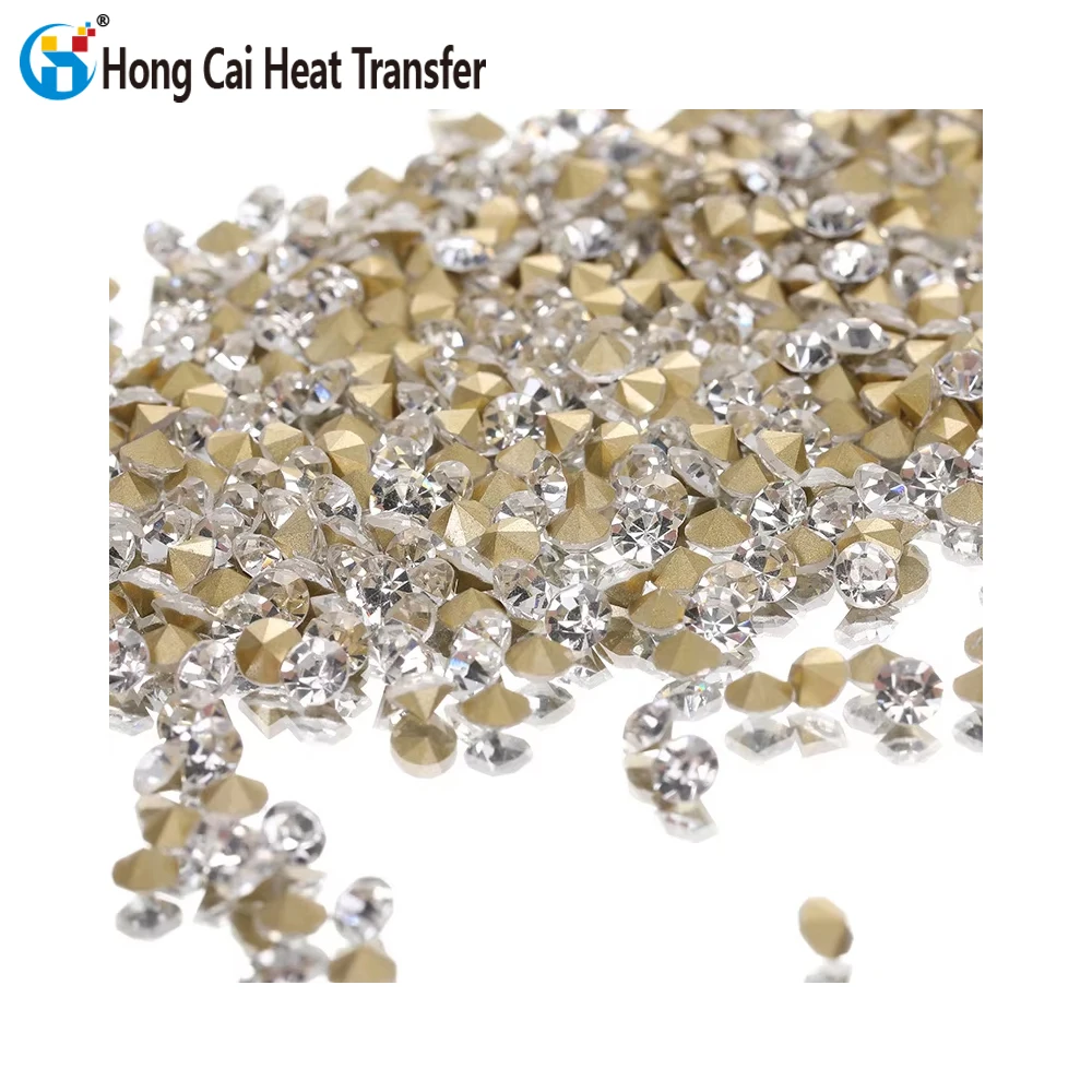 Hongcai Round Pointed Bottom Glass Rhinestone Mobile Phone Case Stickers Drill DIY Nail Art Jewelry Pointy Bottom rhinestone