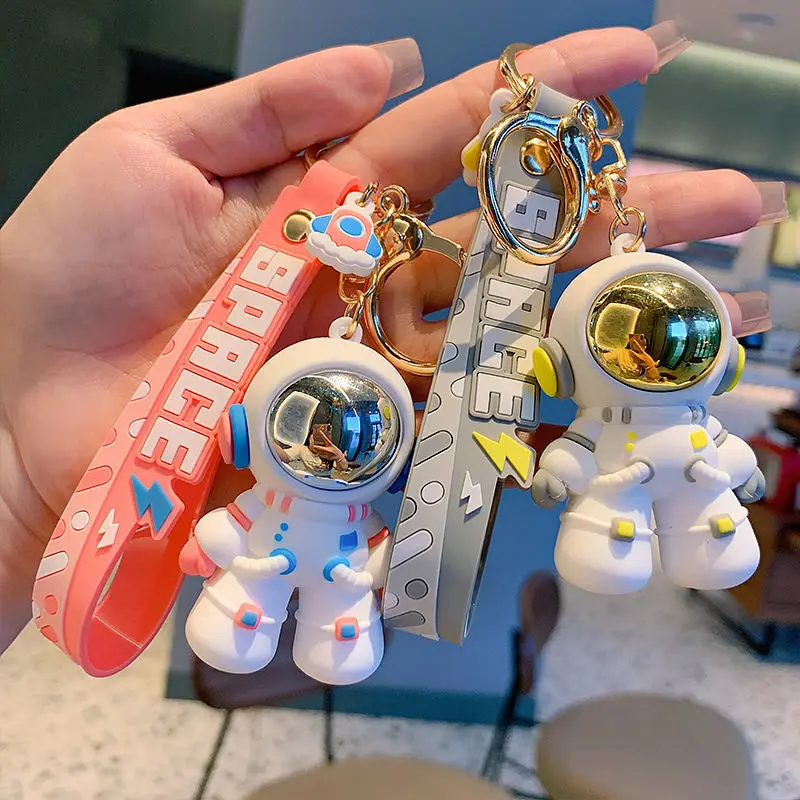 accessories wholesale pvc rubber 3d cute kawaii anime keychain cartoon keychains astronaut keychains