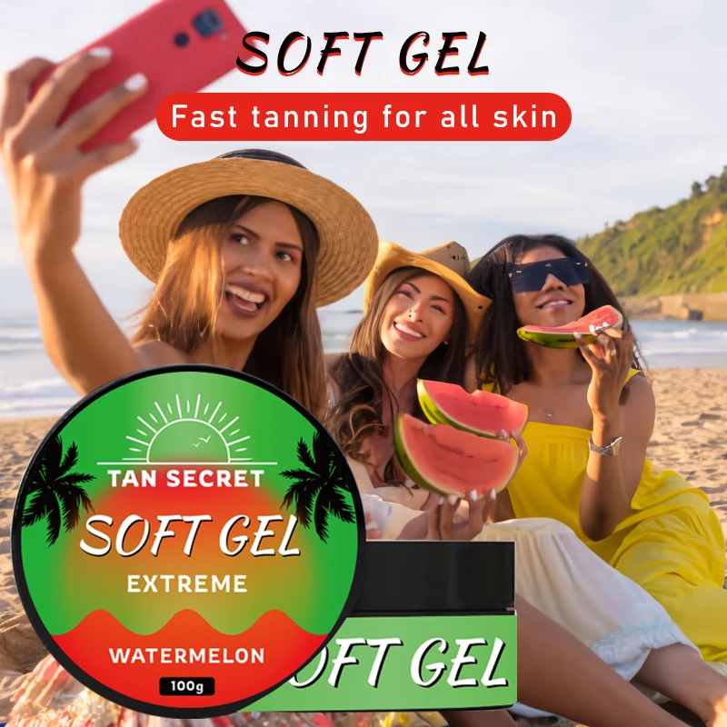 Deepest Dark Suntan Watermelon and Peach Cream Sunbed Accelerator Tanning Cream Gel