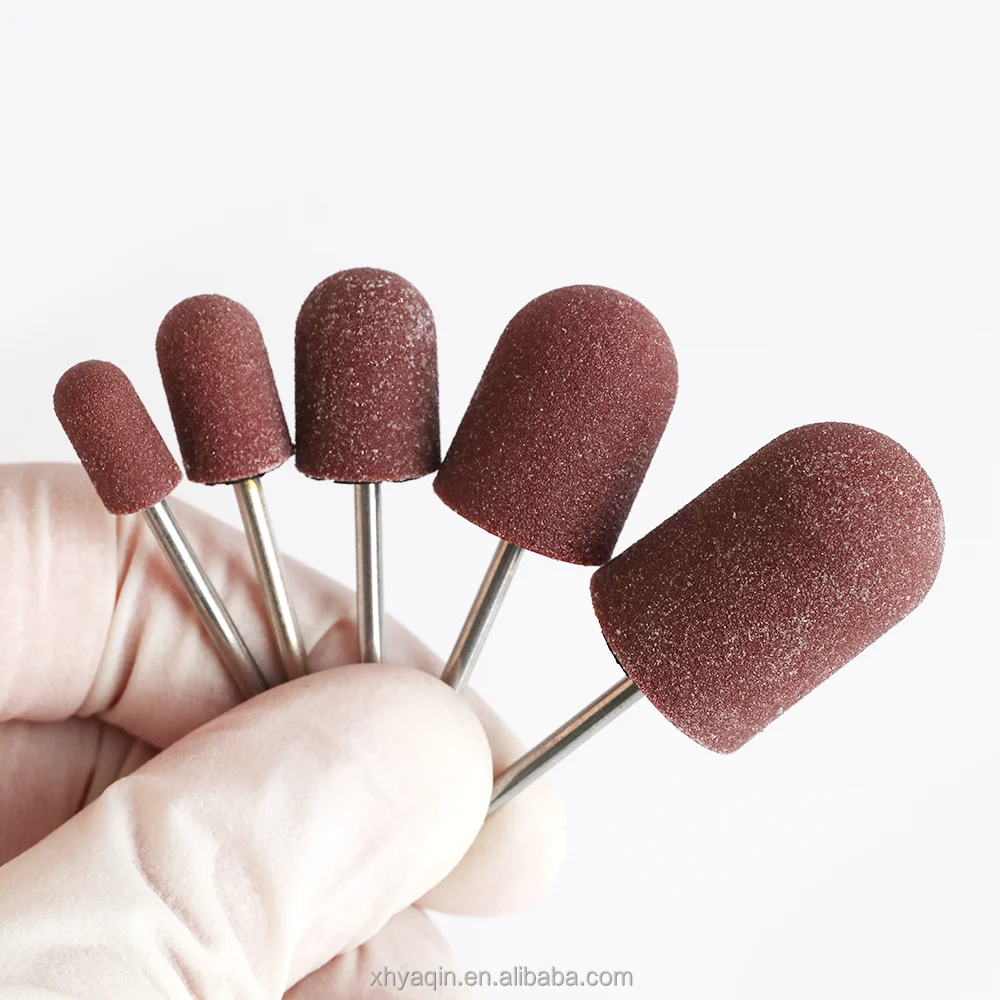Popular Abrasive Manufacturer Nail Care Tool Andprofessional Salons Electric Pedicure Sanding Caps for Nail Polishing in Brown