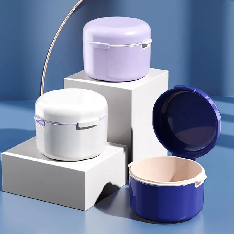 Wholesale Denture Bath Box Dental membrane box/ plastic crown box with film tooth box/membrane denture box