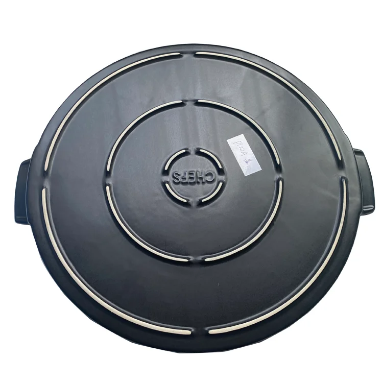 Ceramic Round Black Cordierite Pizza Oven Stone Baking Refractory Pizza Tray