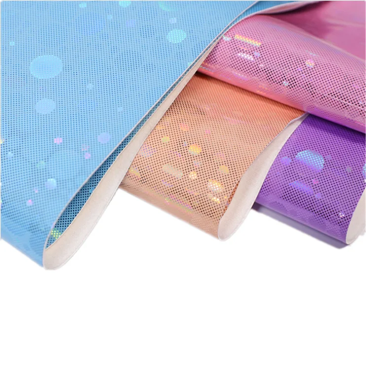 
For bags/chairs/shoes/hats/crafts fine glitter fabric laser pu leather 