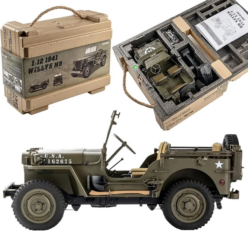 Off Road Climbing Vehicle ROC Hobby FMS 1/12 Scale 1941 MB Willys Scaler Jeeps RTR 2.4Ghz Radio Control RC Rock Crawler Toy