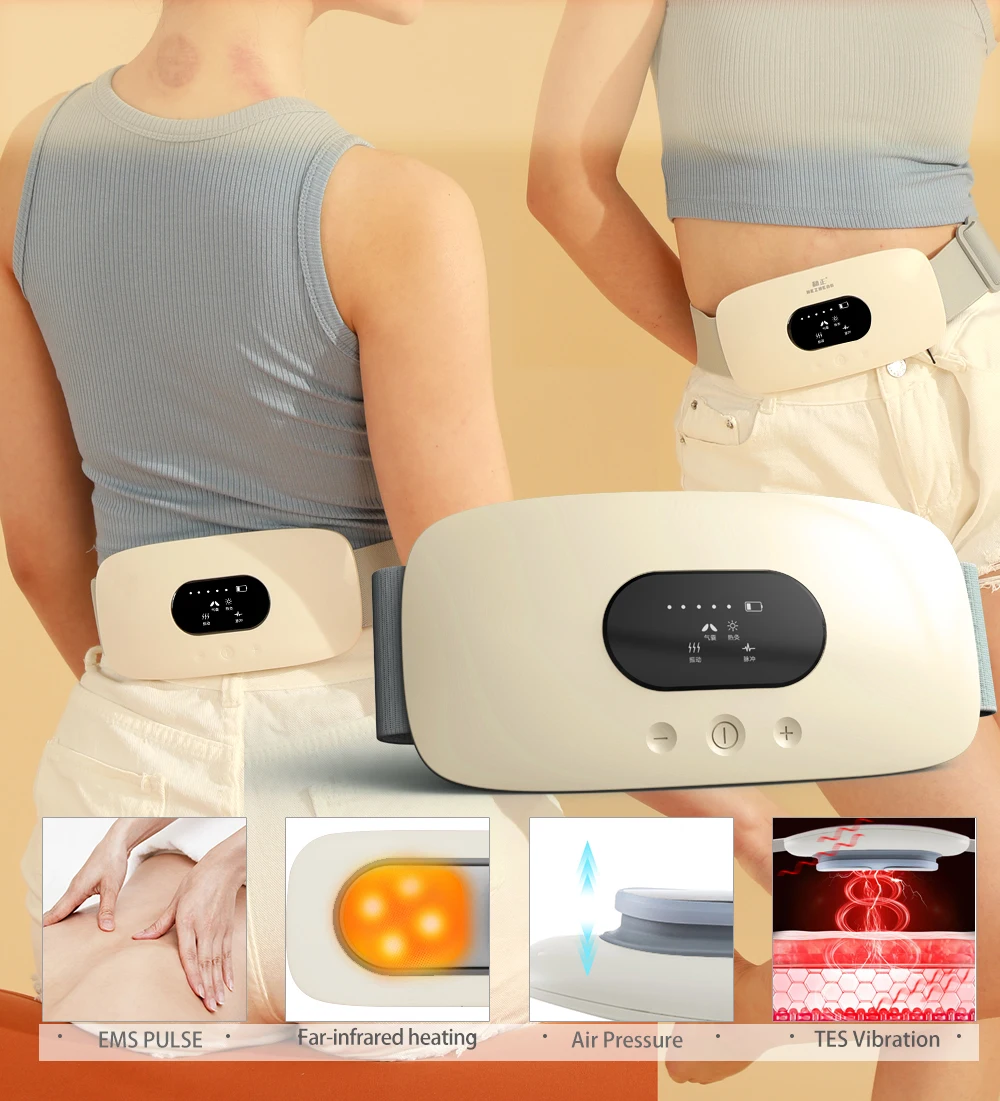 HEZHENG: Electric Vibration Slimming Belt. Abdomen Stimulator, Waist Trainer, Massager for Weight Loss & Fat Burning