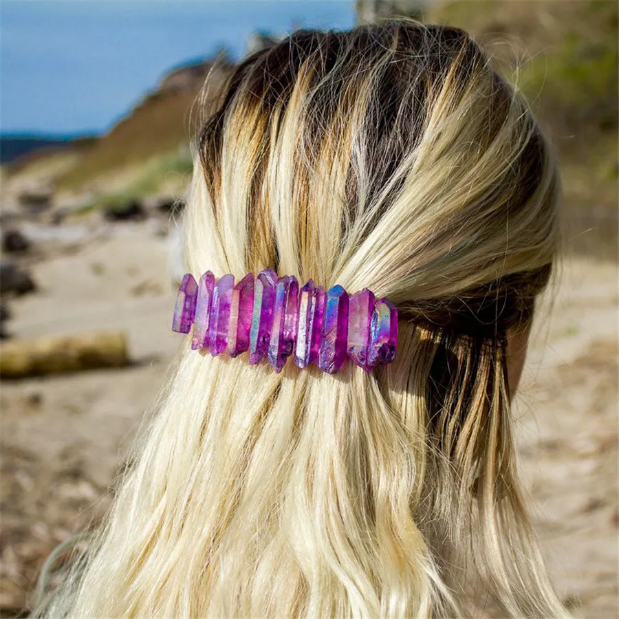 Hot Sale Amazing Handmade Natural Raw Crystal Point Crown Hair Accessory