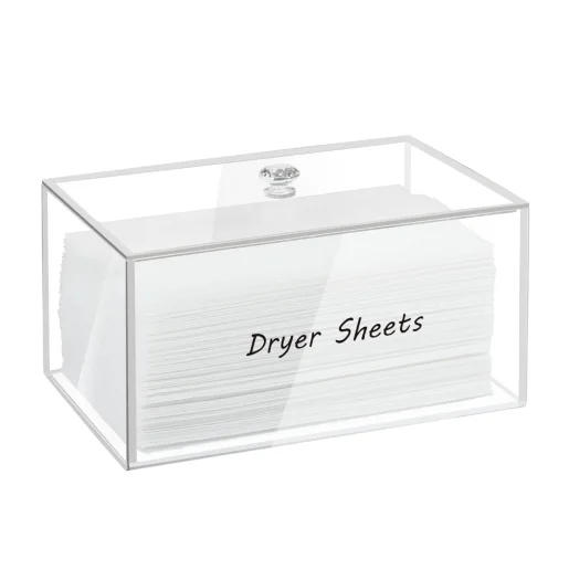 Wholesale Acrylic Dryer Sheet Holder With Lid Clear Transparent Acrylic Dryer Sheet Container