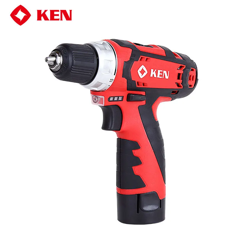 
KEN 12V10mm electric double speed multifunctional screwdriver Cordless ldrill BL721220C 