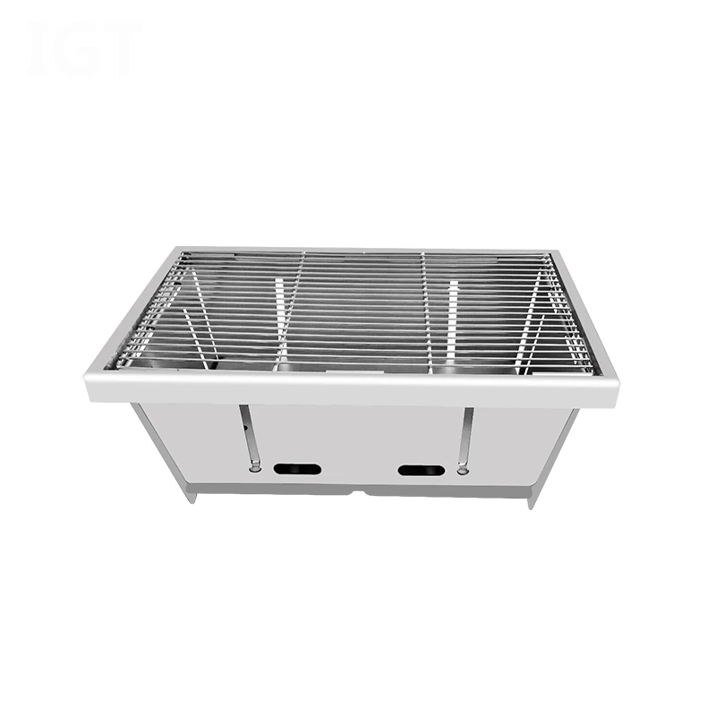 Outdoor Portable Foldable BBQ Grill Stainless Steel BBQ Wood Barbeque Grill