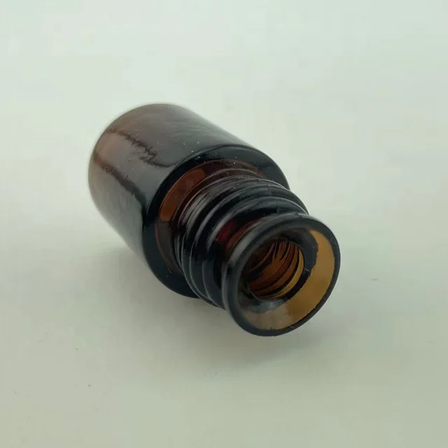 Linlang Shanghai 5ML Amber Brown Pour-Out No Drip Bell Mouth Round Glass Bottle with Phenolic Resin Cap