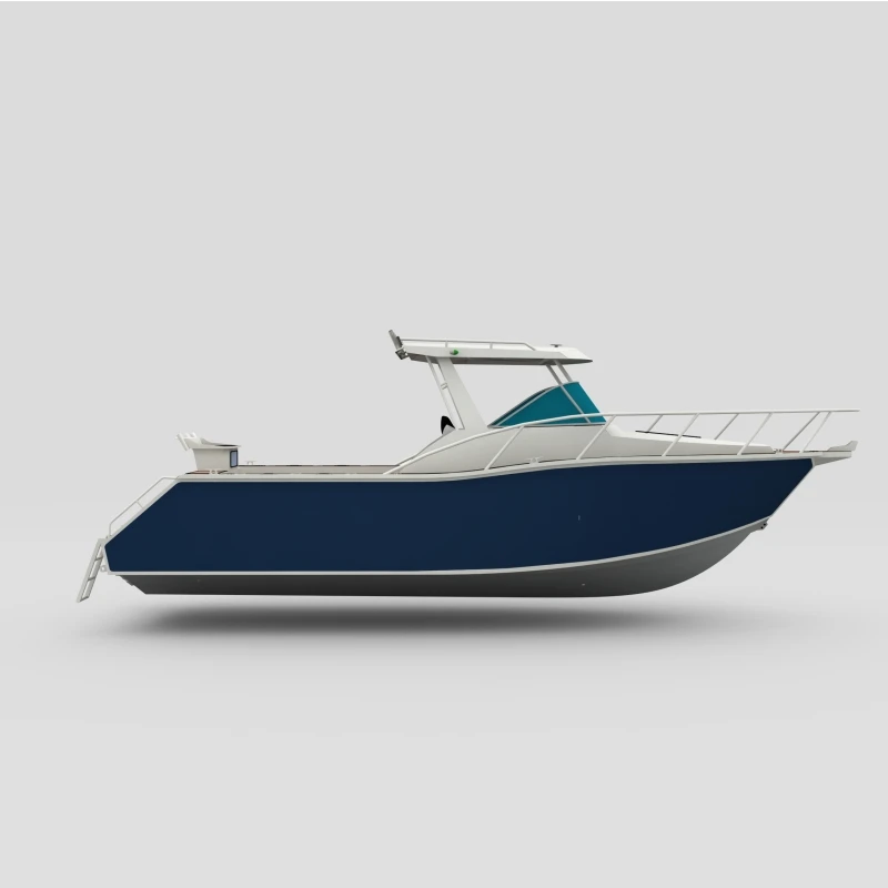 Half Windproof 7.5m Leisure High Speed Yacht Cuddy Cabin Aluminum Sport Fishing Boat for Sale