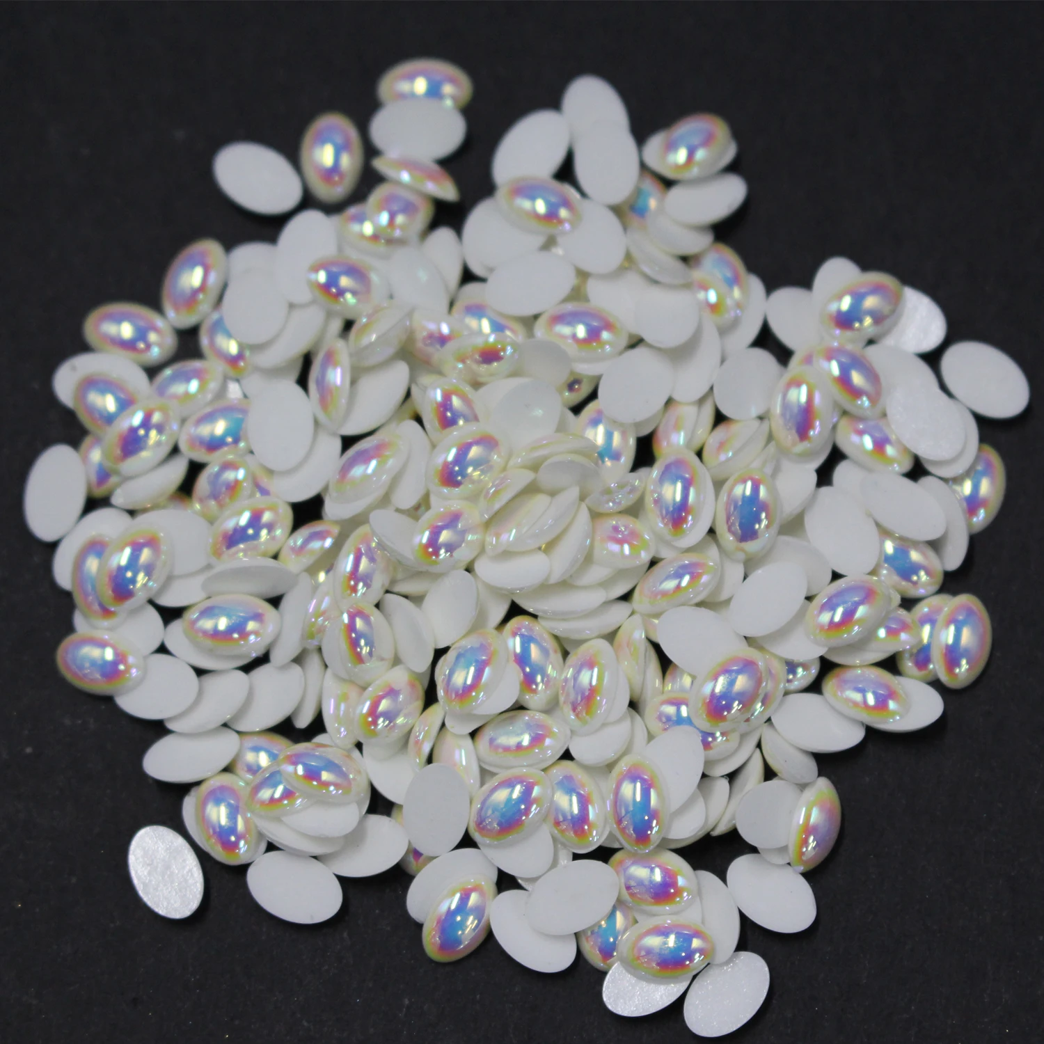 Wholesale 6*4mm ellipse shape epoxy resin , hot fix lead-free epoxy rhinestone which can be customized in different colors