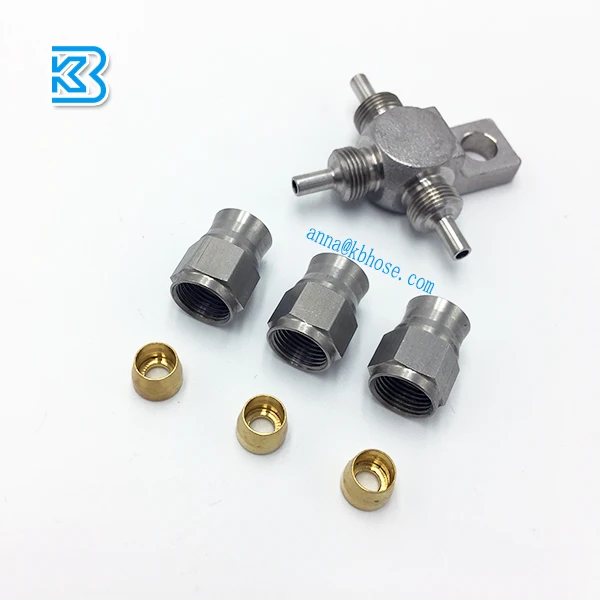 an3 3an an-3 stainless steel splits tee block female ptfe brake line hose end swivel fitting joint with mount tab