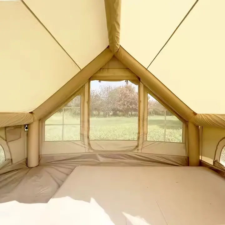 Large high quality air tent inflatable camping Double Layer Sun Protection Aluminum pole tent