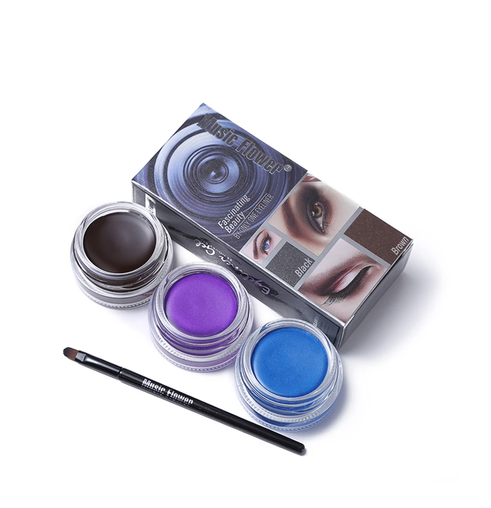 Hot Sale Waterproof OEM Eye Liner 24 Hours Longlasting Eyeliner Cream With Brush Cosmetics Makeup BROW GEL