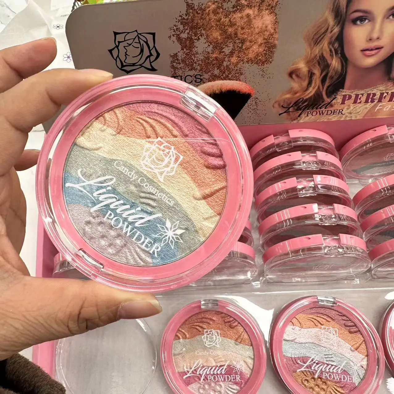 Custom logo 6 color glitter eyeshadow pallette private label cosmetics makeup 24 pc powder palette eye shadow pallet for girl